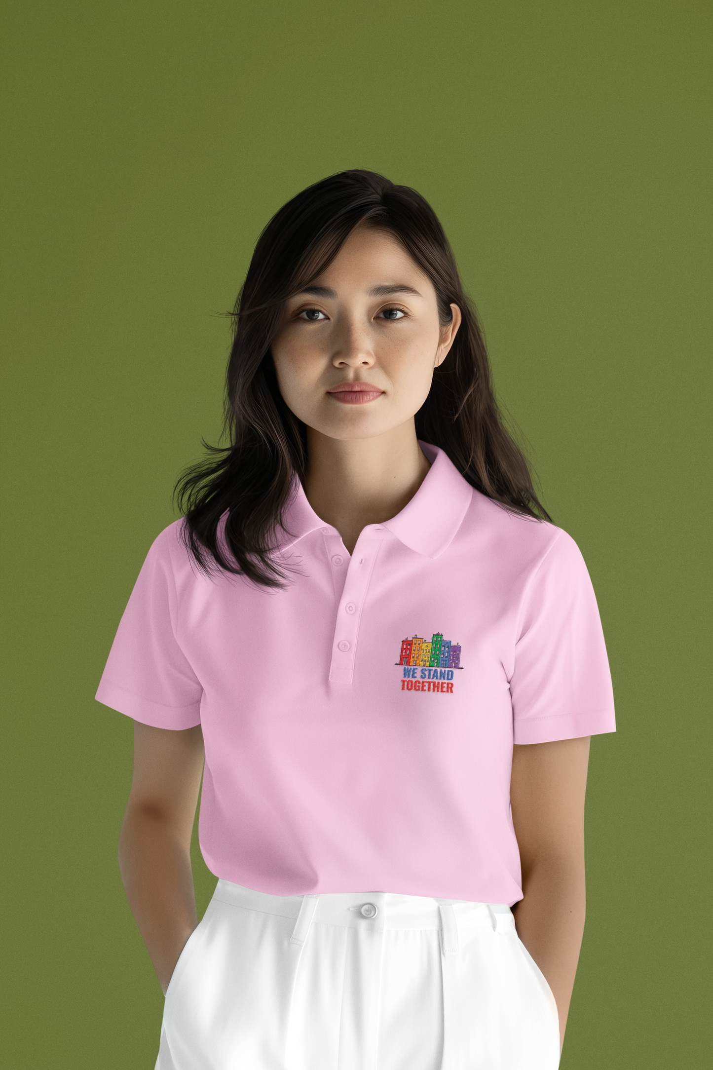 “We Stand Together” – Unisex Pride Polo T-Shirt | LGBTQ+ Graphic Polo | 100% Combed Cotton | 230 GSM Piqué Airtex | Regular Fit | Made in India