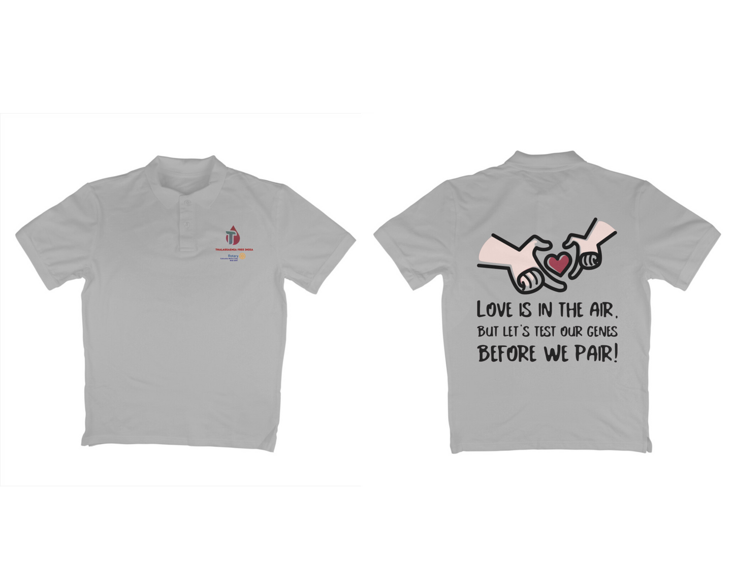 Rotary Unisex Polo T-Shirts - Thalassaemia Awareness, Wear the Message, Make a Difference (3 colours x 5 sizes)