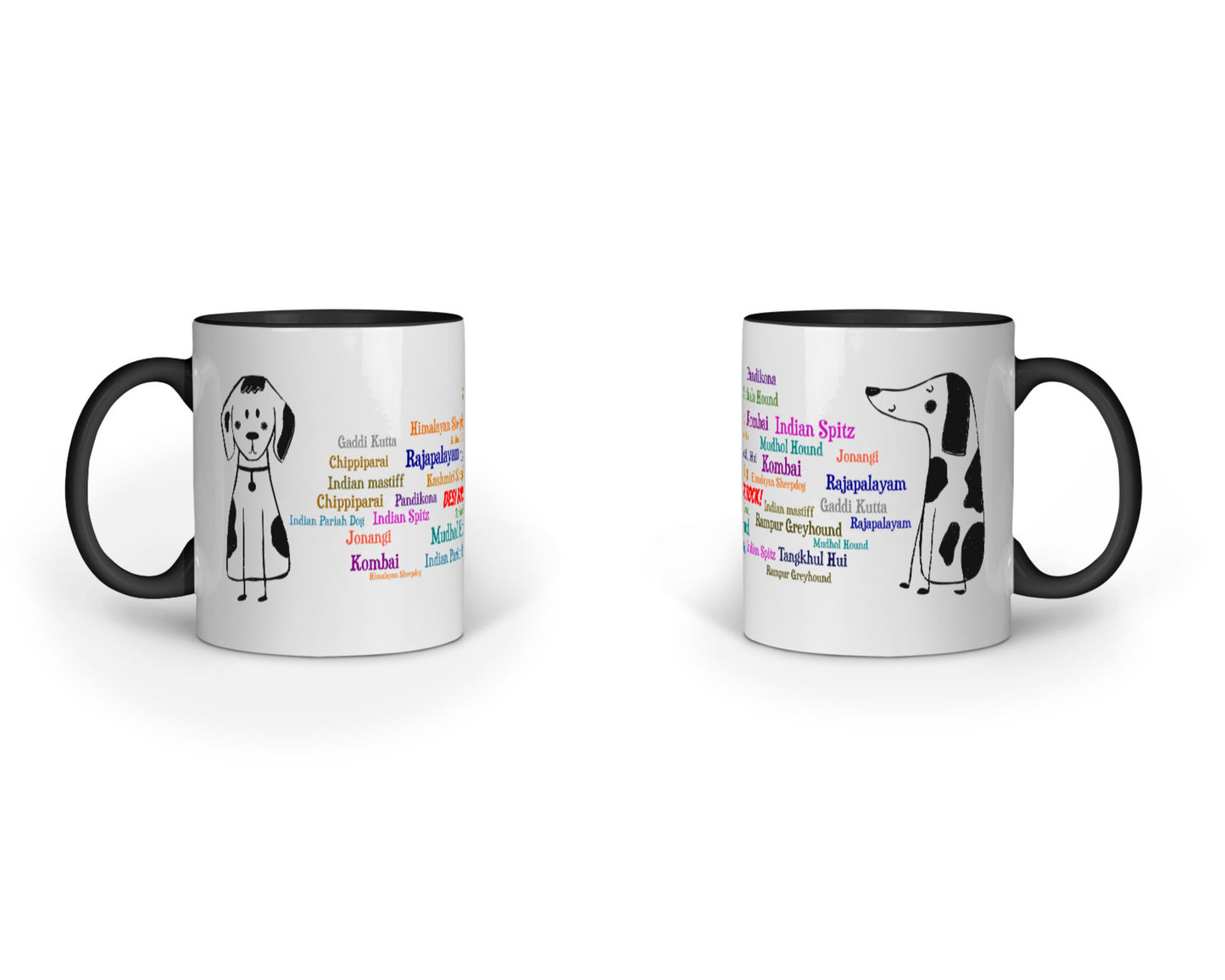 330 ml Coffee Mug - Desi Dogs Rock! (7 colours)