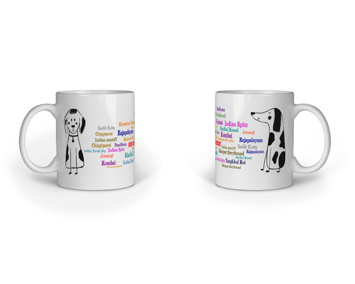 330 ml Coffee Mug - Desi Dogs Rock! (7 colours)