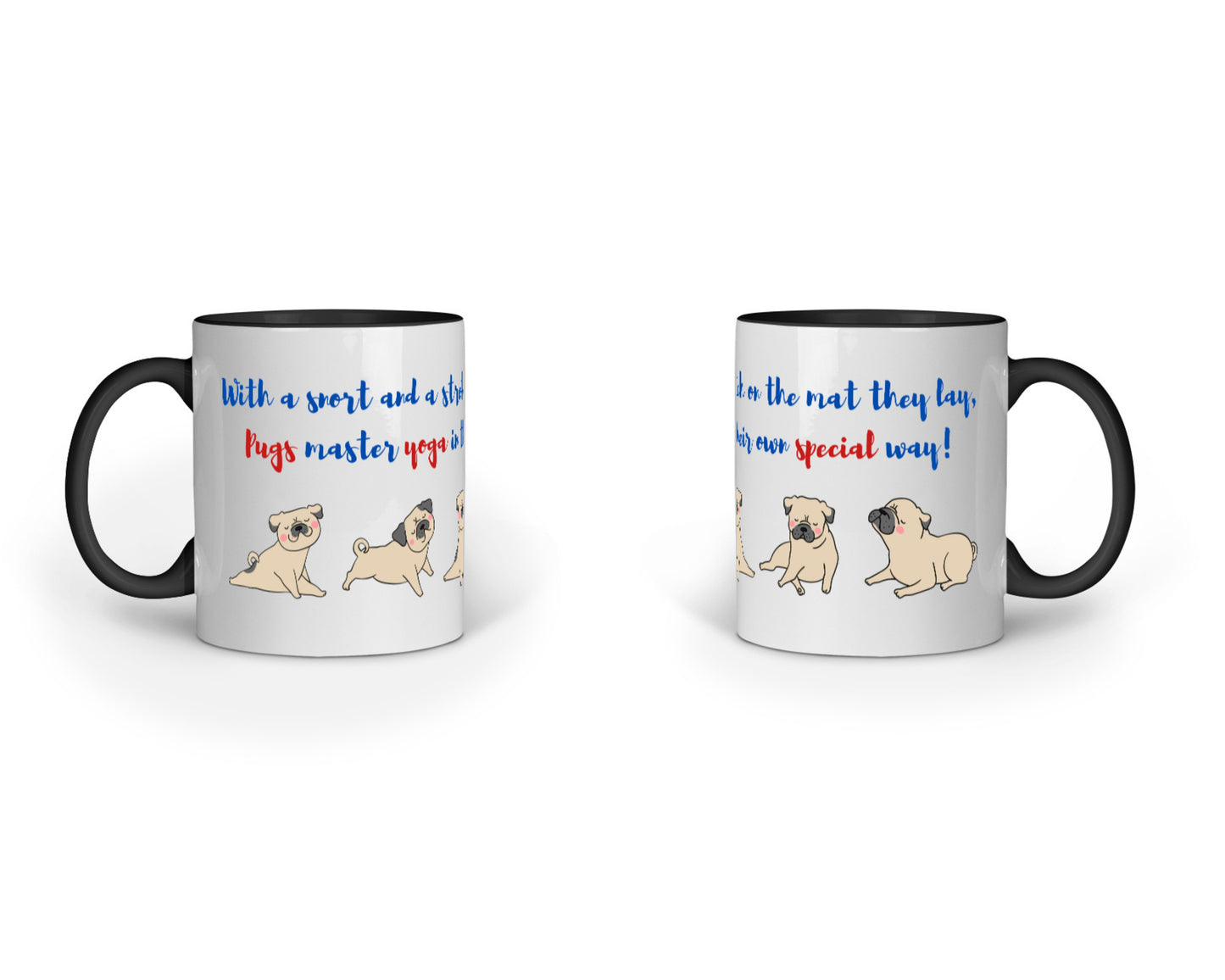 330 ml Coffee Mug - Puggy Yogi (7 colours)