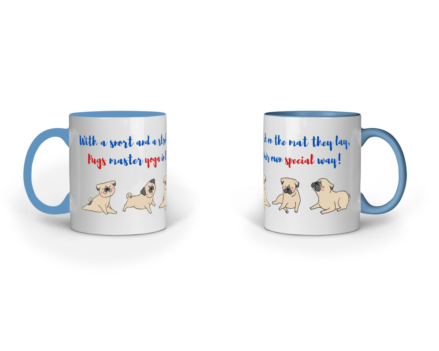 330 ml Coffee Mug - Puggy Yogi (7 colours)