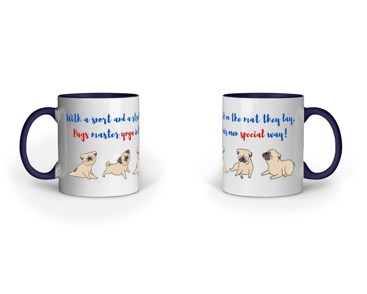 330 ml Coffee Mug - Puggy Yogi (7 colours)