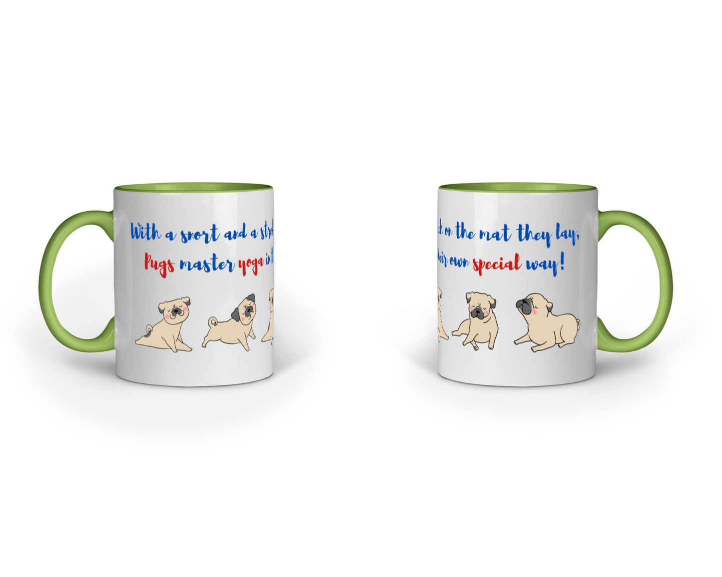 330 ml Coffee Mug - Puggy Yogi (7 colours)