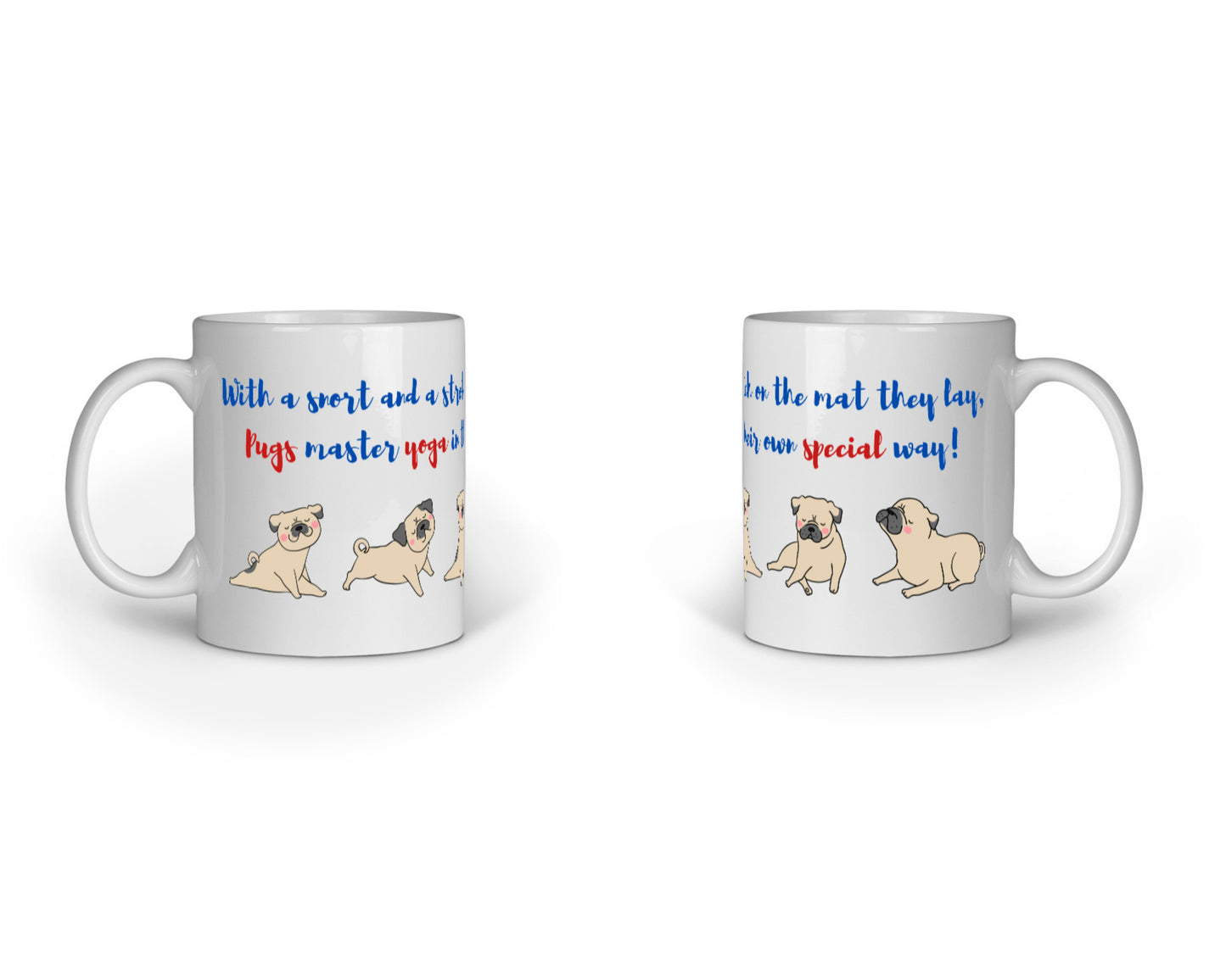 330 ml Coffee Mug - Puggy Yogi (7 colours)