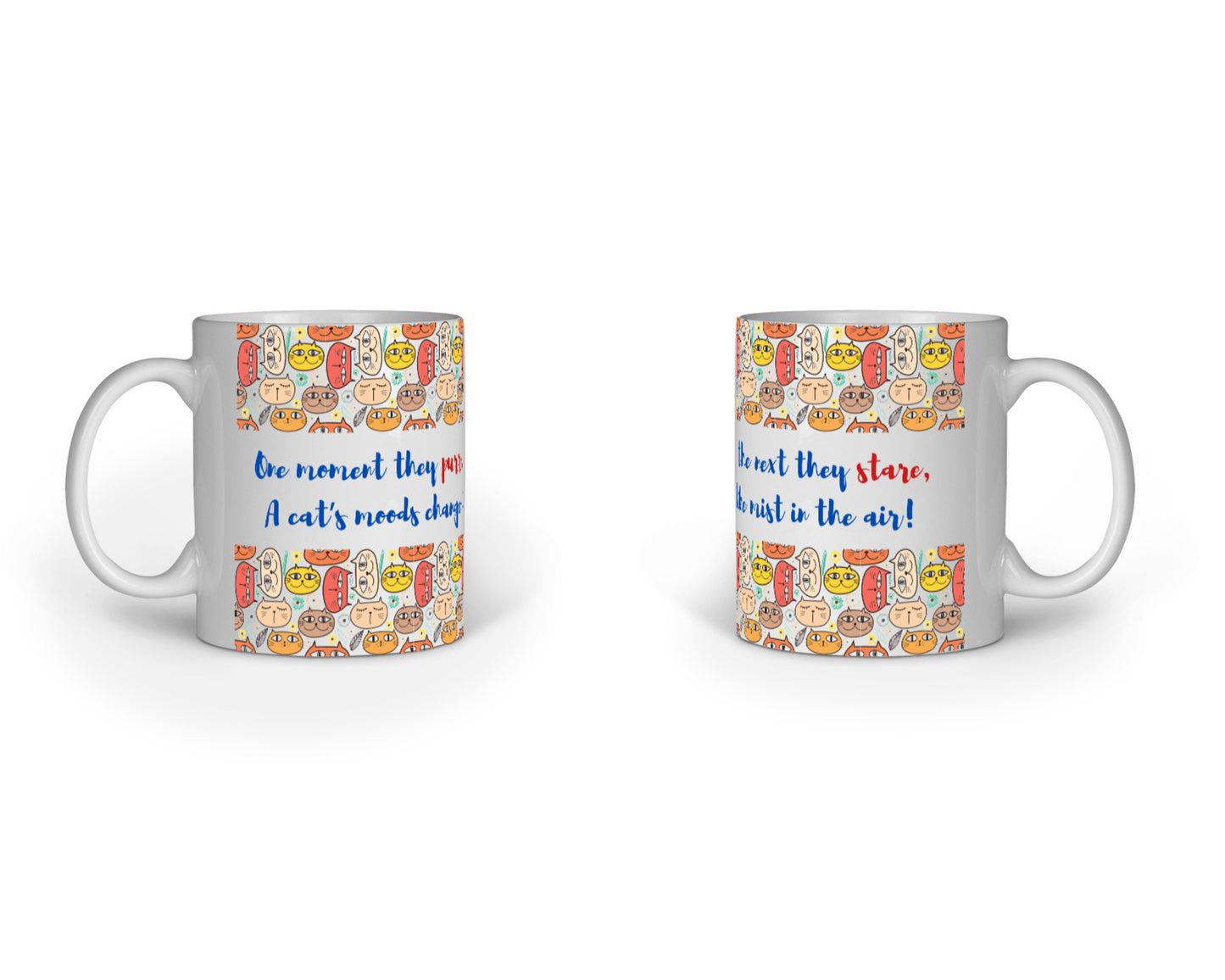 330 ml Coffee Mug - Catty Moods (7 colours)