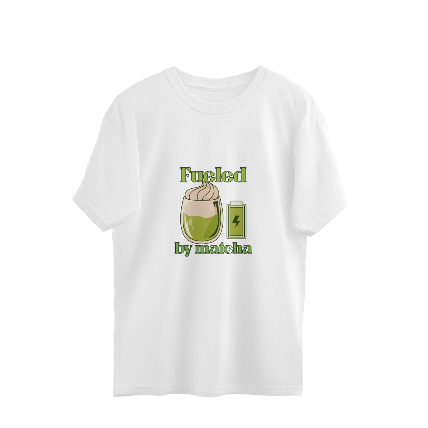 Oversized Unisex T-Shirt – “Fueled by Matcha” Graphic Tee | 220 GSM Cotton | Merch4Good India