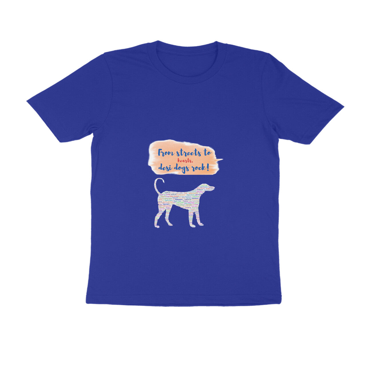 Men's Half Sleeve Round Neck T-Shirt, 100% Cotton, 180 GSM, Indie Dog Breeds Design (8 colours x 8 sizes)