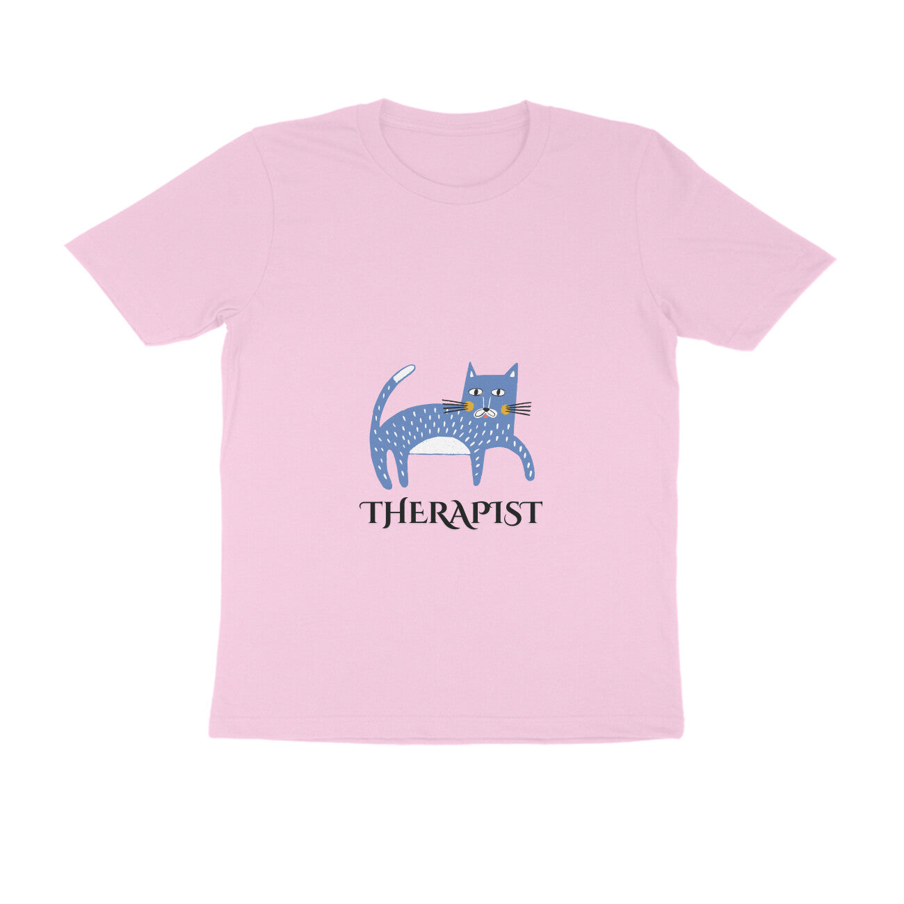Men's Cat Therapist Graphic T-Shirt, 100% Cotton, Bio-Washed, 180 GSM (11 colours x 8 sizes)