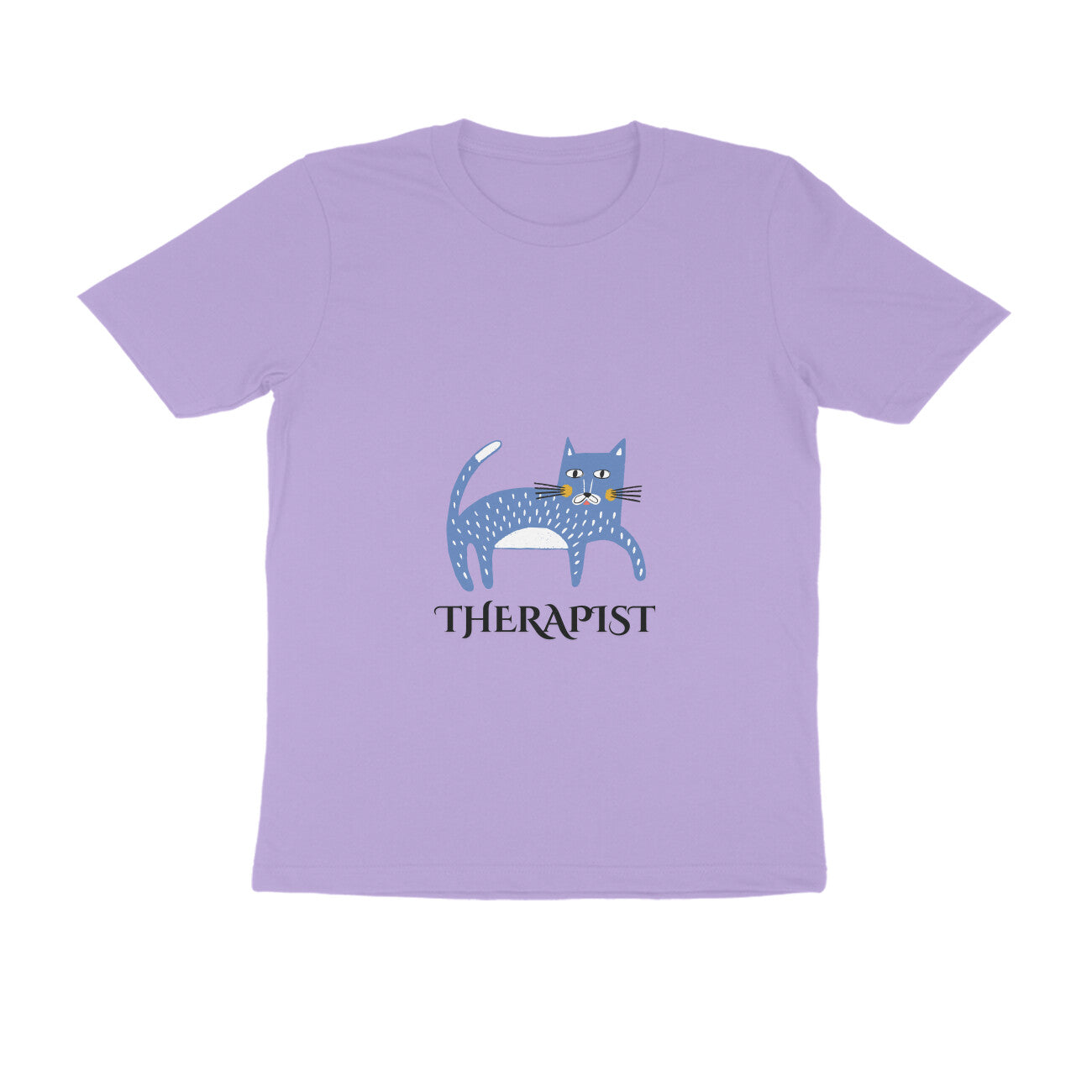 Men's Cat Therapist Graphic T-Shirt, 100% Cotton, Bio-Washed, 180 GSM (11 colours x 8 sizes)