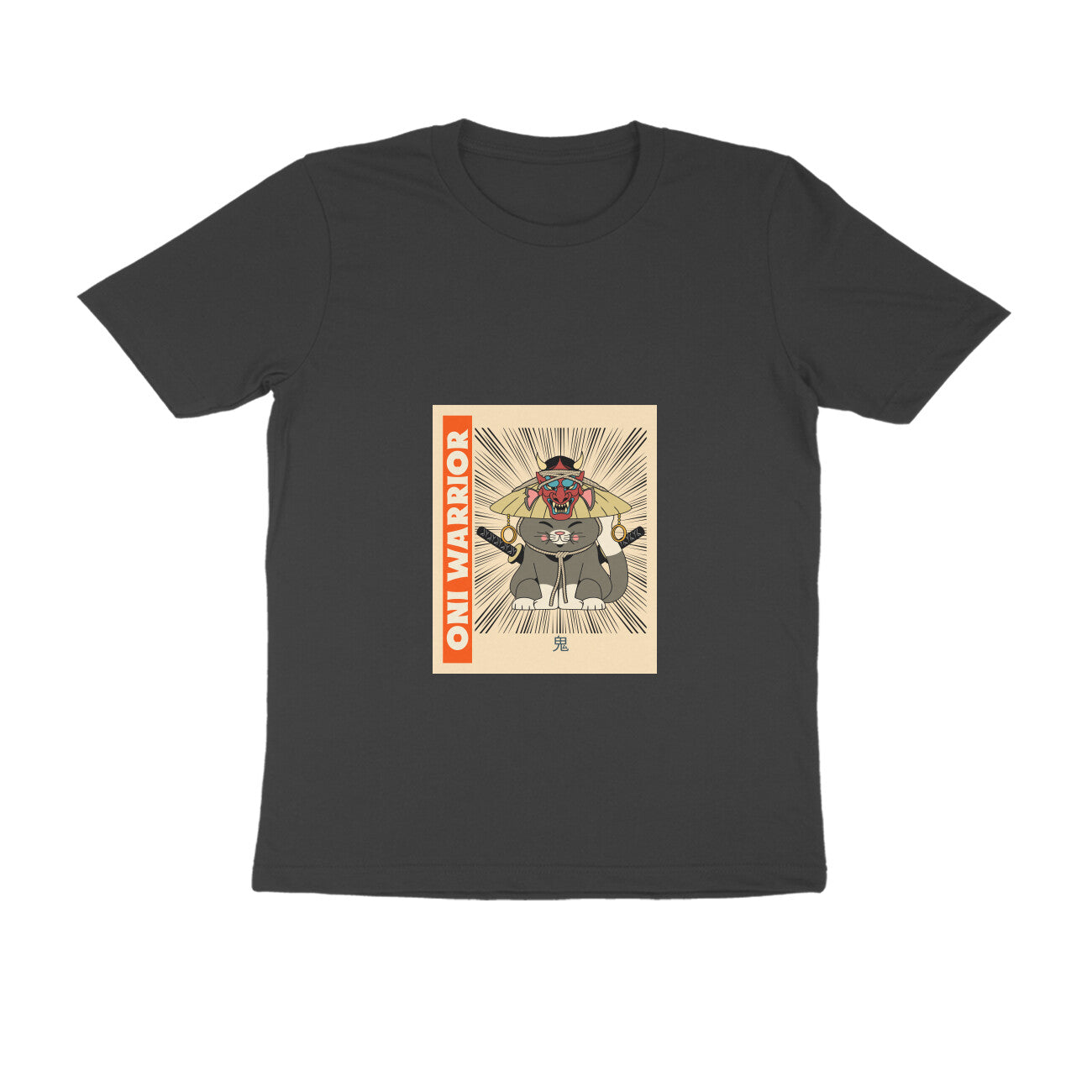Men's Oni Warrior Graphic T-Shirt, Regular Fit, 100% Cotton, 180 GSM, Bio Washed (7 colours x 8 sizes)