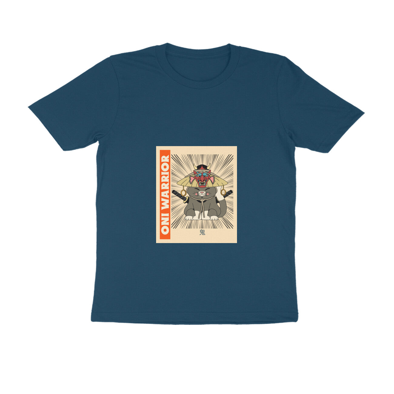 Men's Oni Warrior Graphic T-Shirt, Regular Fit, 100% Cotton, 180 GSM, Bio Washed (7 colours x 8 sizes)