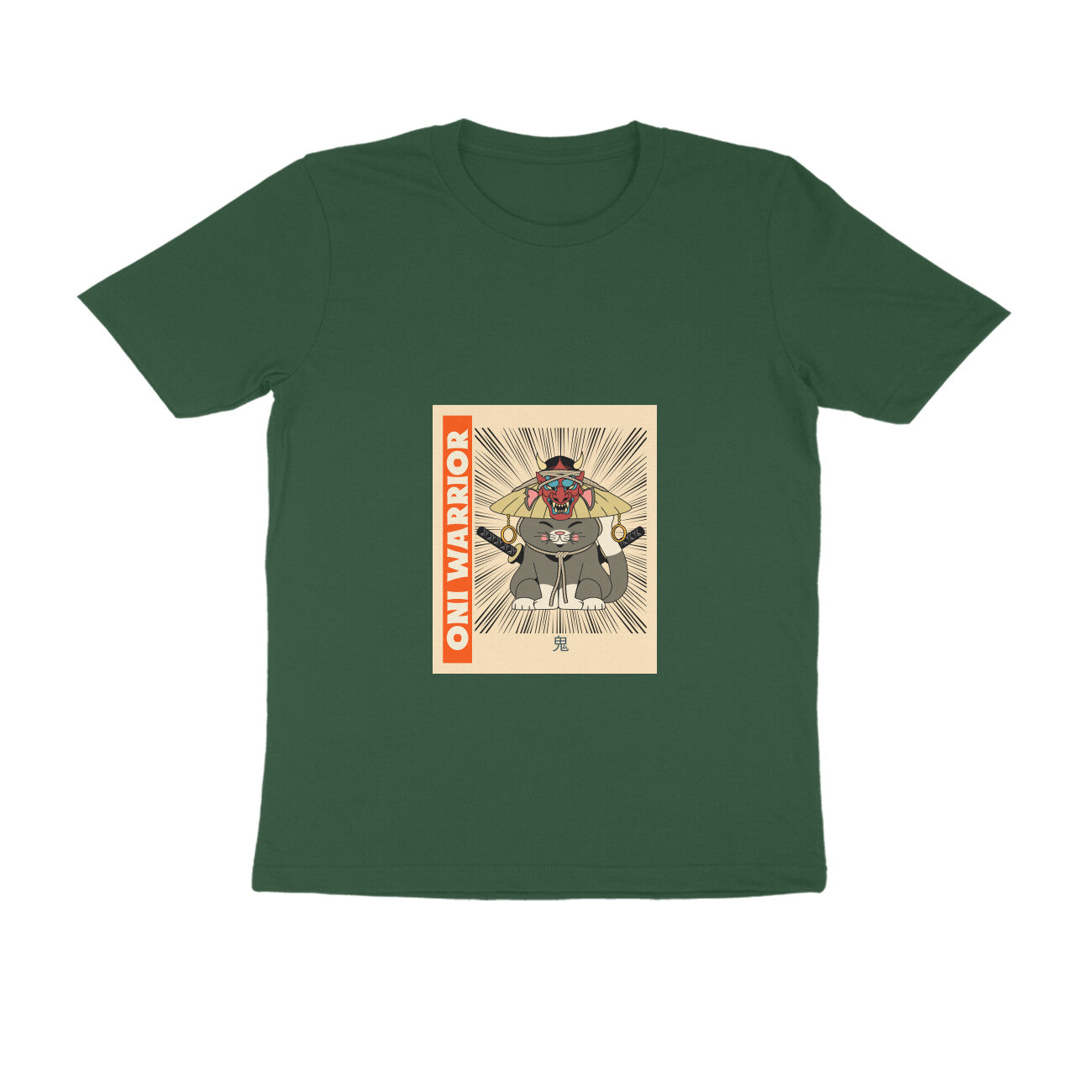 Men's Oni Warrior Graphic T-Shirt, Regular Fit, 100% Cotton, 180 GSM, Bio Washed (7 colours x 8 sizes)