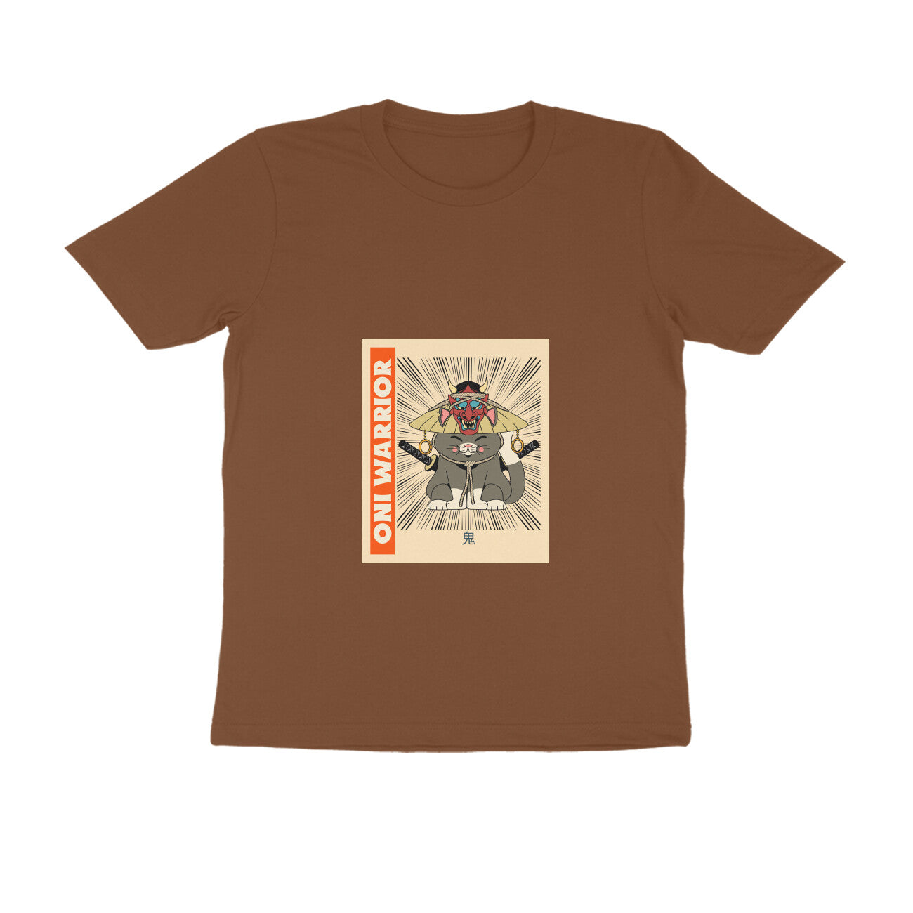 Men's Oni Warrior Graphic T-Shirt, Regular Fit, 100% Cotton, 180 GSM, Bio Washed (7 colours x 8 sizes)