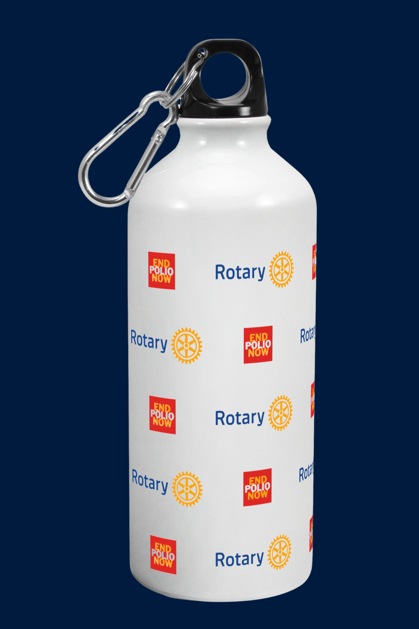 Rotary Sipper Bottle | End Polio Now Collection | Lightweight Aluminium, Leak-Proof, Gloss Finish | 600 ML & 750 ML | With Carabiner & Keychain Ring | Made in India
