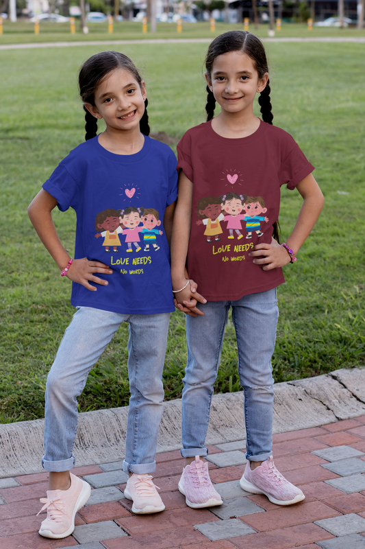 Kids Half Sleeve Round Neck T-Shirt: Love Needs No Words: Spread Autism Awareness with Every Wear! (7 colours, 4 sizes)