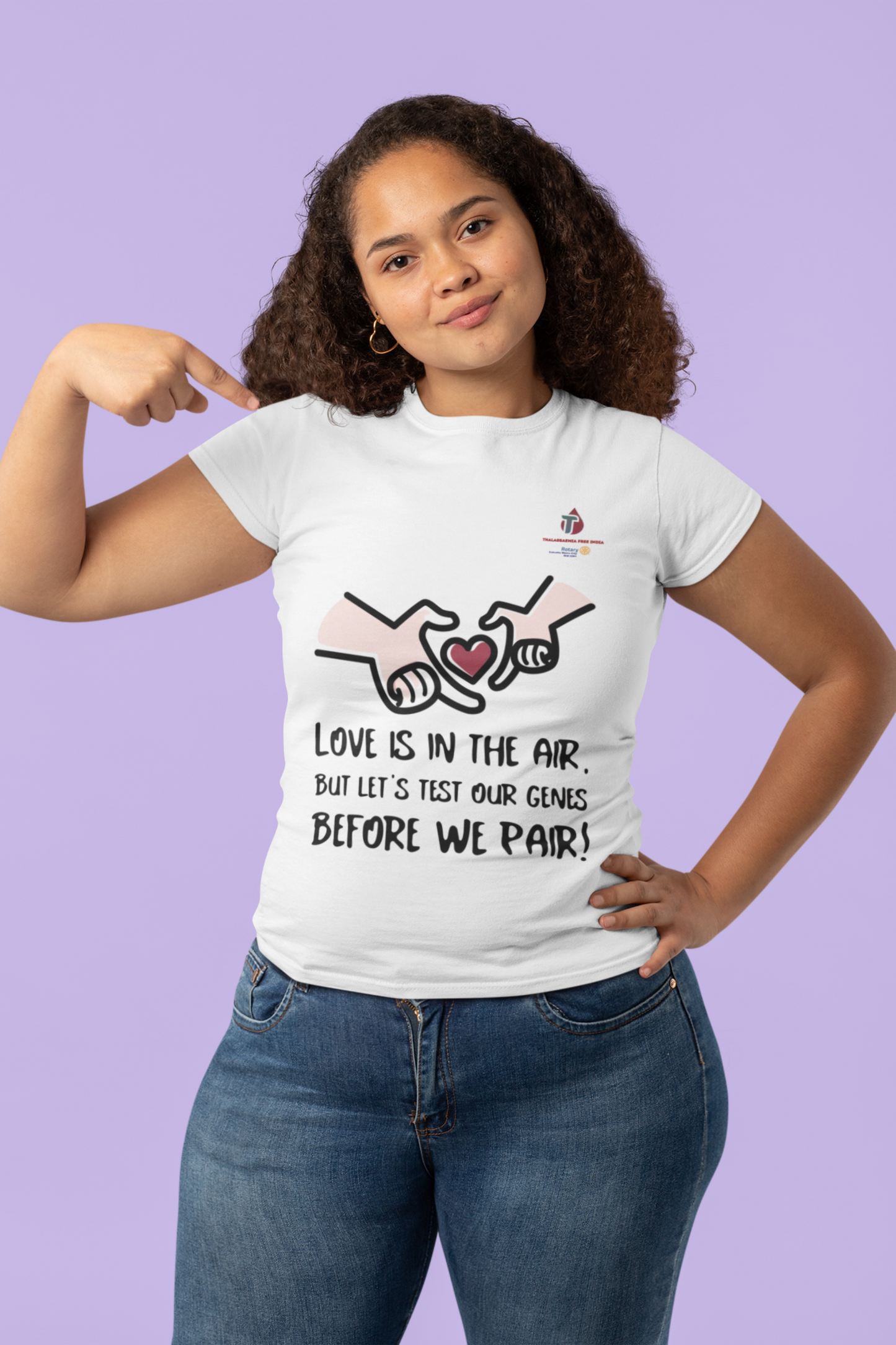 Rotary Women's Half Sleeve T-Shirt - Thalassaemia Awareness, Wear the Cause, Make an Impact (4 colours x 9 sizes)