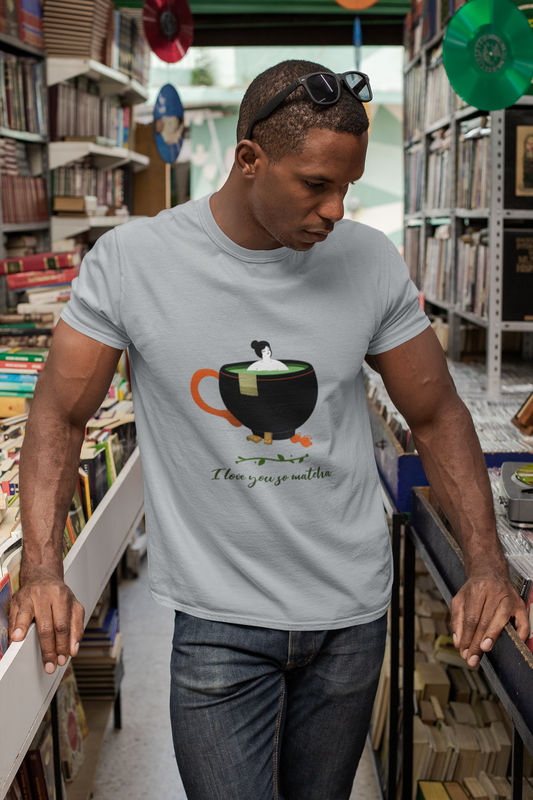 I Love You So Matcha Men’s T-Shirt | Unisex Fit | 100% Cotton | 180 GSM Bio-Washed Fabric | Eco-Friendly Print | Graphic Matcha Design | Made in India