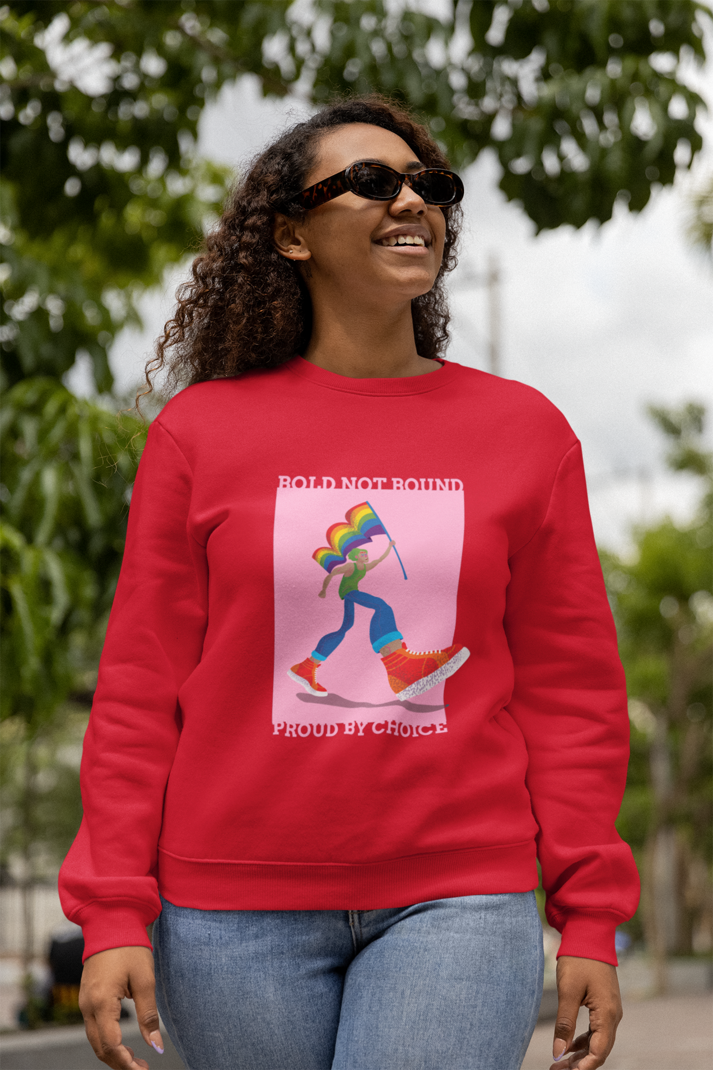 Pride Sweatshirt – “Bold Not Bound, Proud By Choice” | Unisex Regular Fit | 100% Cotton | 320 GSM | LGBTQ+ Apparel | Made in India