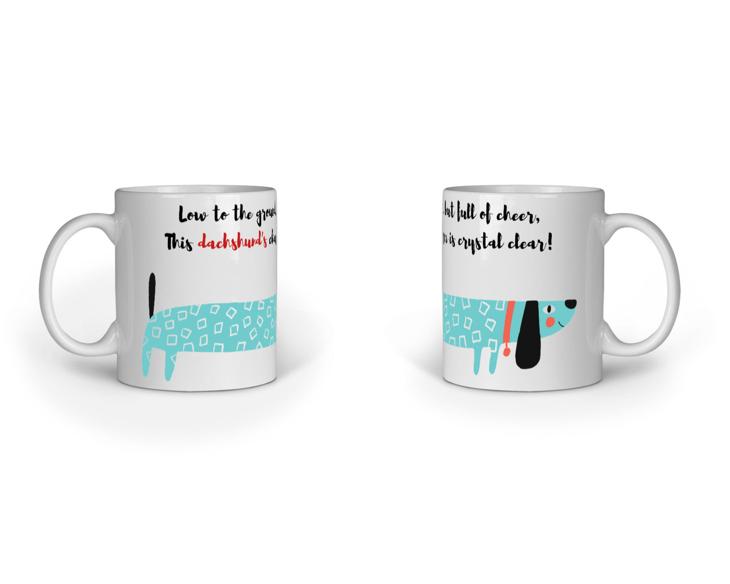 330 ml Coffee Mug - Dachshund Charm (6 colours)