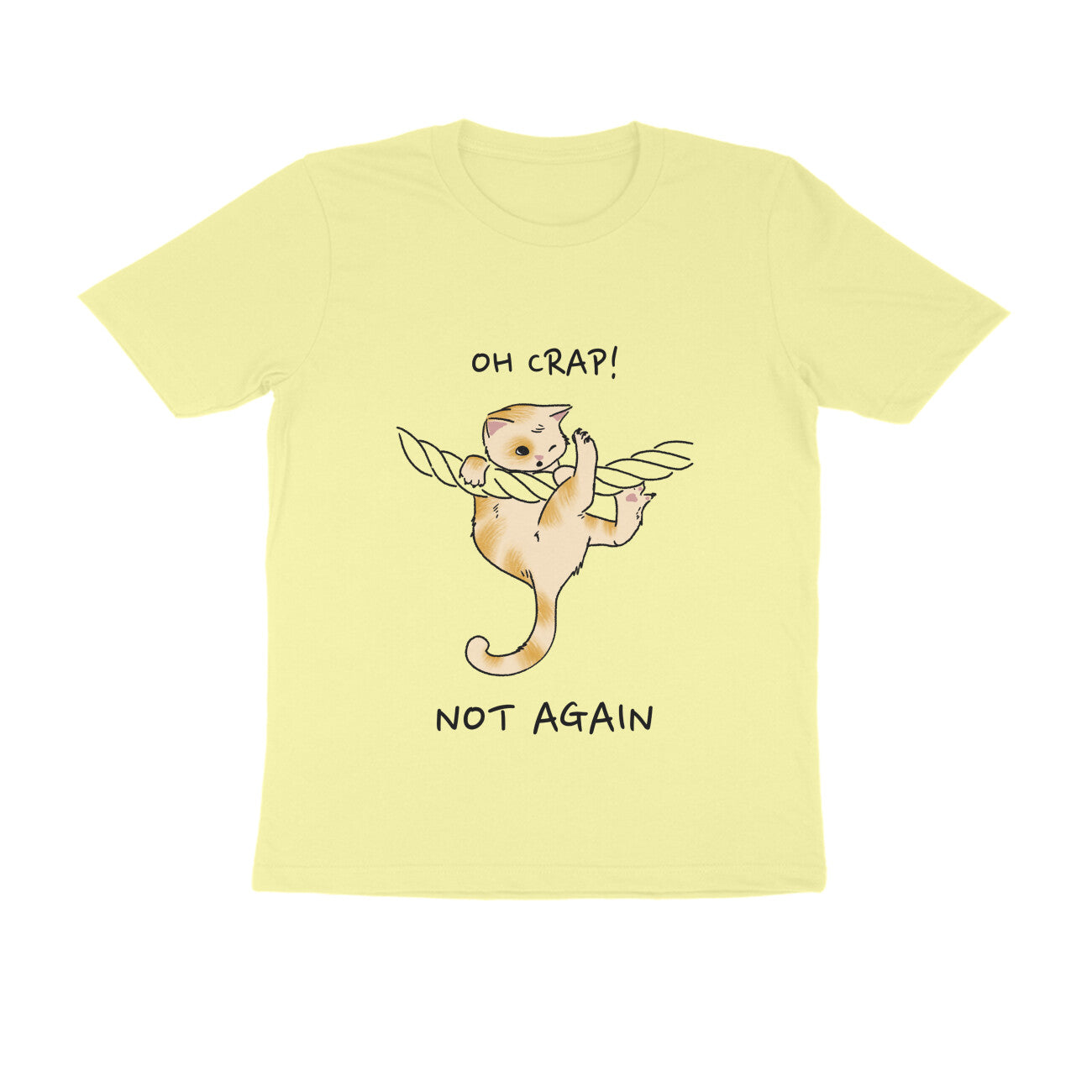 Women's Oh Crap! Not Again Kitten Graphic T-Shirt, 100% Cotton, Regular Fit (5 colours x 8 sizes)