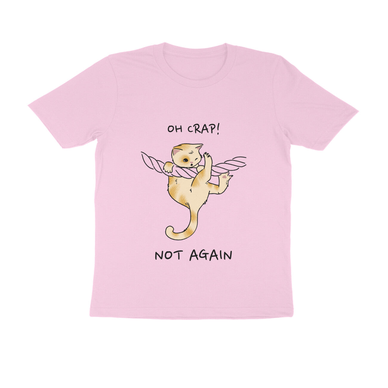 Women's Oh Crap! Not Again Kitten Graphic T-Shirt, 100% Cotton, Regular Fit (5 colours x 8 sizes)