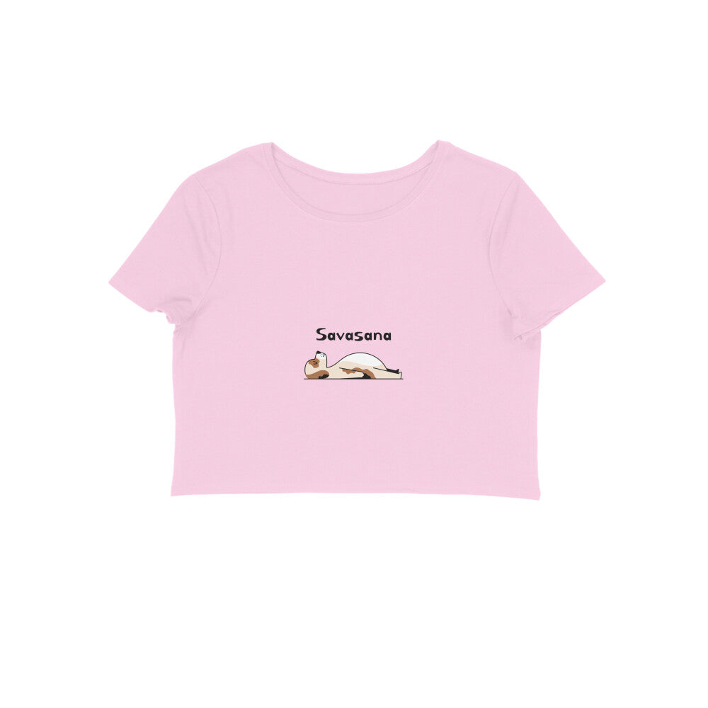 Women's Savasana Yoga Crop Top, Cotton, Puppy Print Design, 180 GSM (12 colours x 6 sizes)