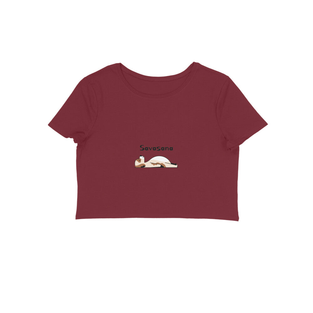 Women's Savasana Yoga Crop Top, Cotton, Puppy Print Design, 180 GSM (12 colours x 6 sizes)