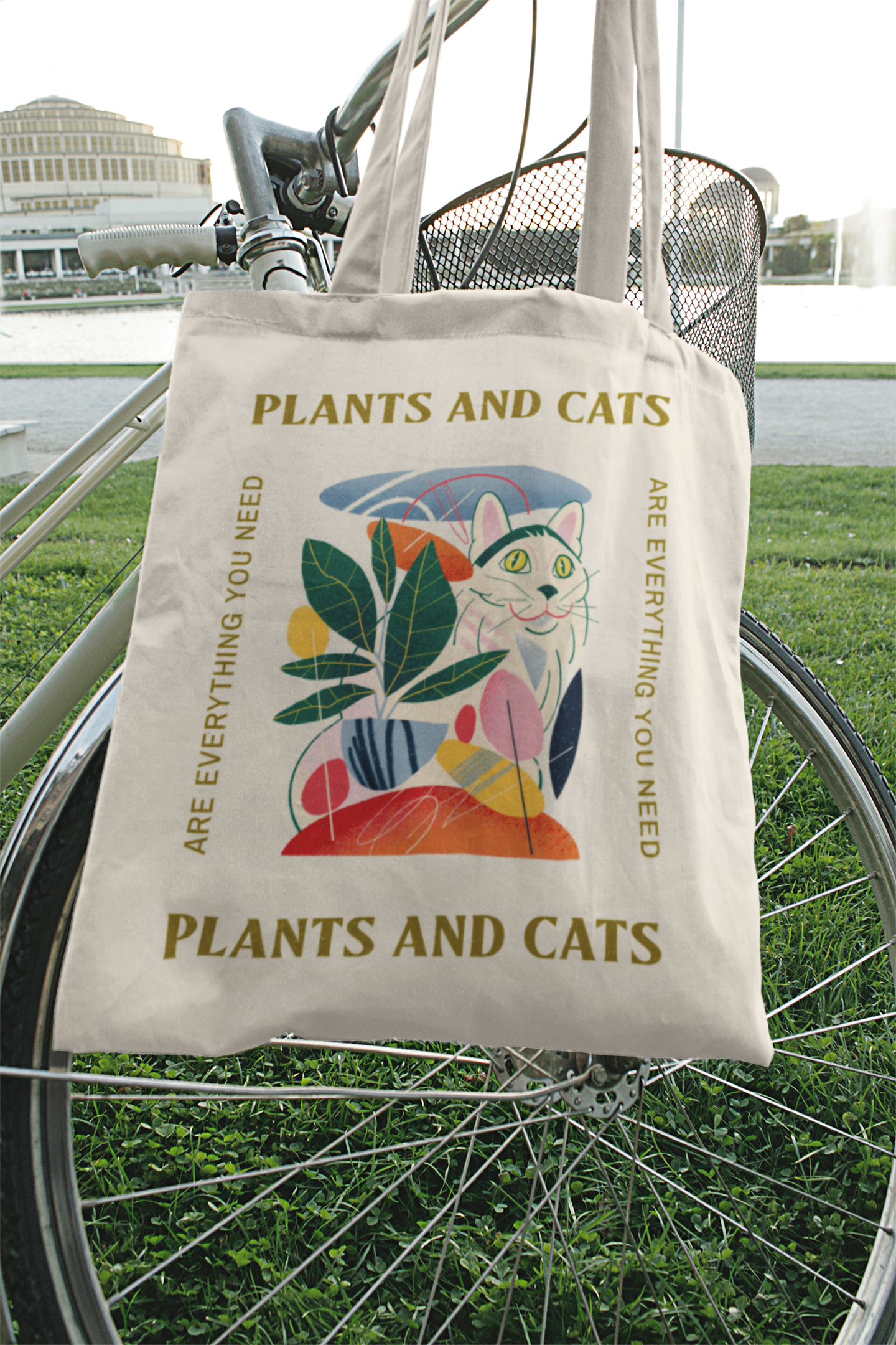 Canvas Tote Bag - Plants and Cats