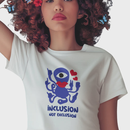Women’s inclusion not exclusion crop top Merch4Good India