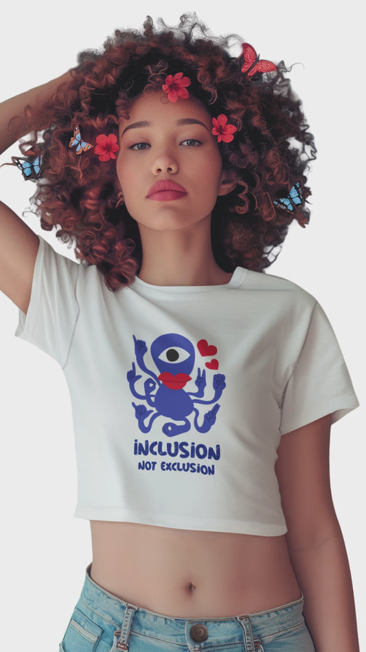 Women’s inclusion not exclusion crop top Merch4Good India