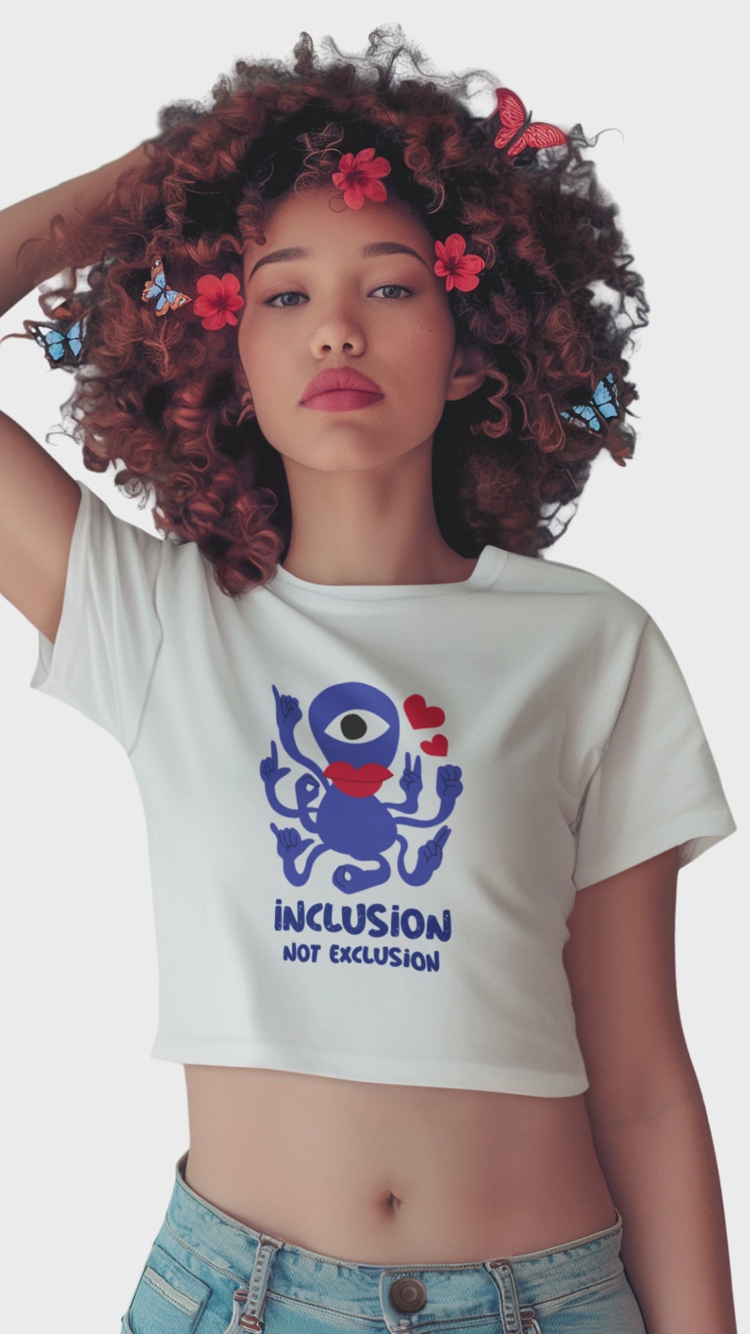 Women’s inclusion not exclusion crop top Merch4Good India