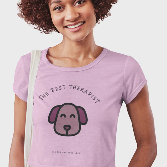 Women’s best therapist dog crop top Merch4Good India