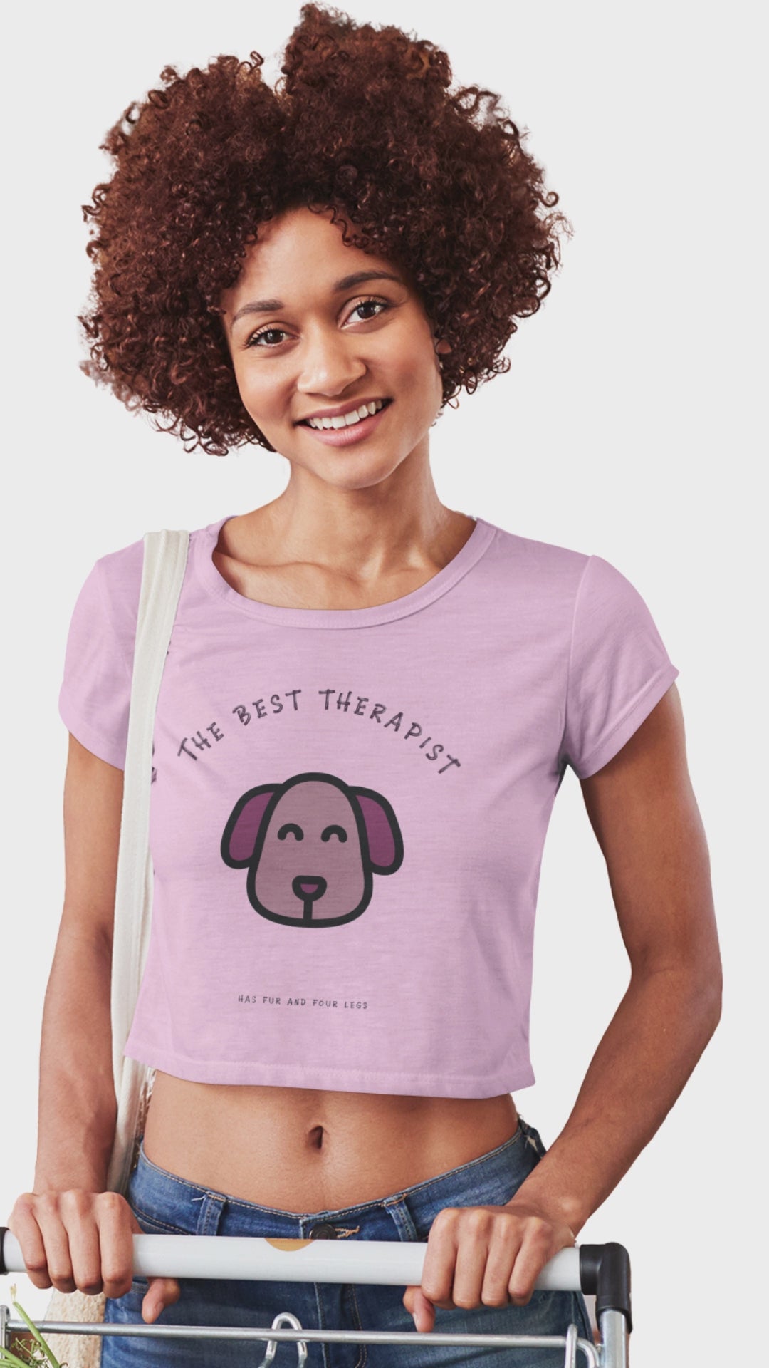 Women’s best therapist dog crop top Merch4Good India