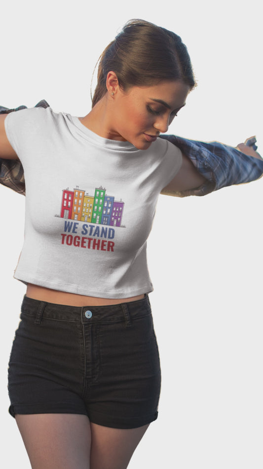 Women’s pride we stand together crop top Merch4Good India