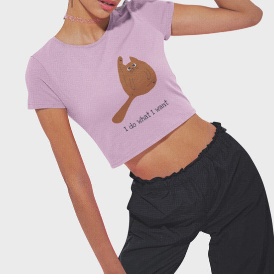 Women’s I Do What I Want cat graphic crop top by Merch4Good