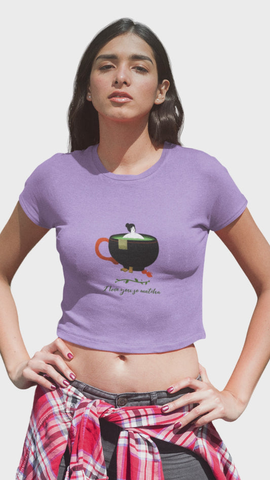 Women’s I Love You So Matcha graphic crop top by Merch4Good