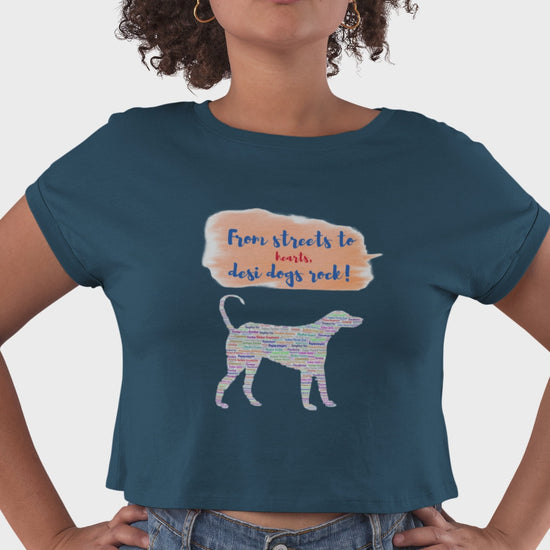 Women’s Indie dog community graphic crop top by Merch4Good India