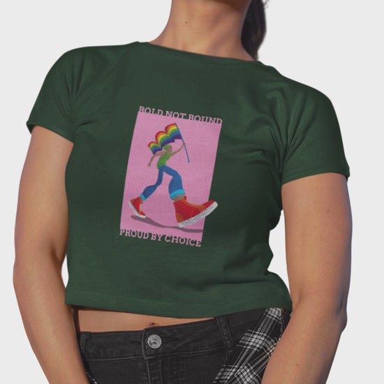 Women’s bold not bound pride crop top Merch4Good India