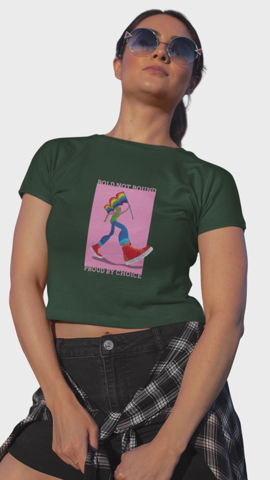 Women’s bold not bound pride crop top Merch4Good India