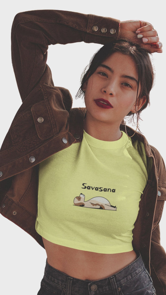 Women’s puppy yoga savasana crop top Merch4Good India