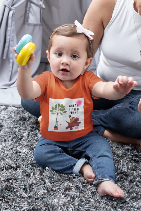 Toddlers’ Best Friend Graphic T-Shirt, 100% Cotton, 180 GSM, Bio-Washed (18 colours x 5 sizes)